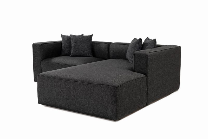 4-seters Sofa med Divan Abbas - Antrasitt - Møbler - Sofaer - Sofaer med sjeselong - 4 seters sofa med divan