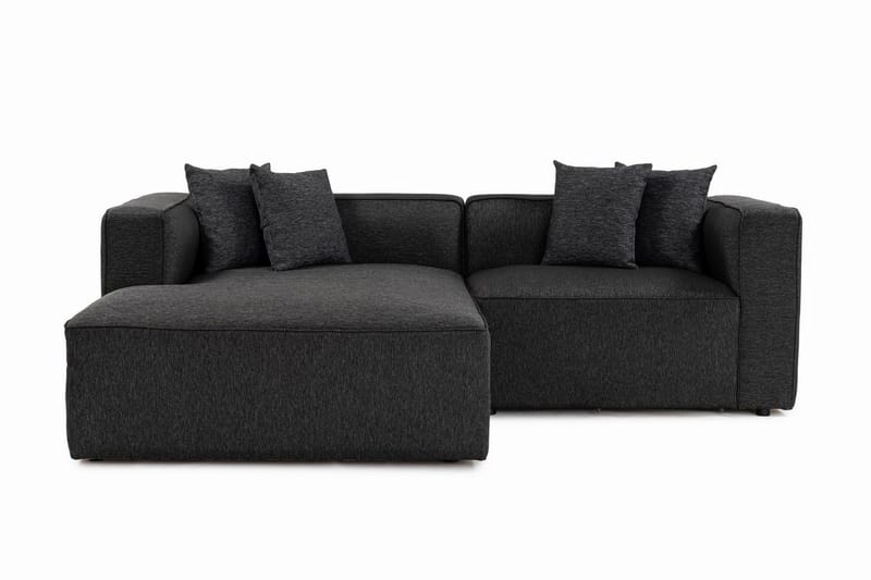 4-seters Sofa med Divan Abbas - Antrasitt - Møbler - Sofaer - Sofaer med sjeselong - 4 seters sofa med divan