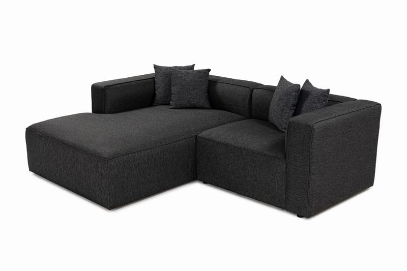 4-seters Sofa med Divan Abbas - Antrasitt - Møbler - Sofaer - Sofaer med sjeselong - 4 seters sofa med divan