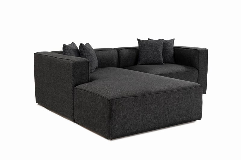 4-seters Sofa med Divan Abbas - Antrasitt - Møbler - Sofaer - Sofaer med sjeselong - 4 seters sofa med divan