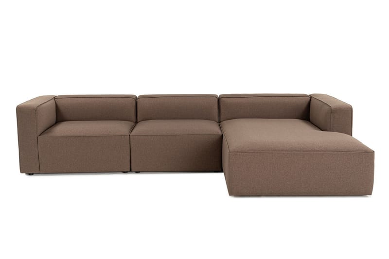 4-seters Sofa med Divan Abbas - Brun - Møbler - Sofaer - Sofaer med sjeselong - 4 seters sofa med divan