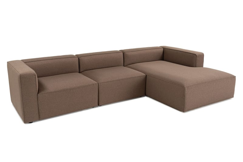 4-seters Sofa med Divan Abbas - Brun - Møbler - Sofaer - Sofaer med sjeselong - 4 seters sofa med divan