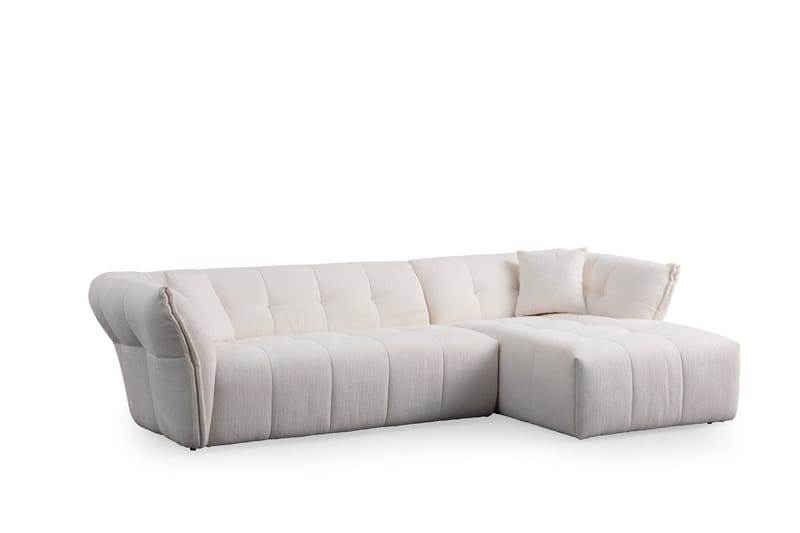 4-seters Sofa med Divan Azzo - Hvit - Møbler - Sofaer - Sofaer med sjeselong - 4 seters sofa med divan