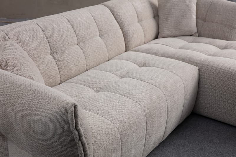 4-seters Sofa med Divan Azzo - Hvit - Møbler - Sofaer - Sofaer med sjeselong - 4 seters sofa med divan