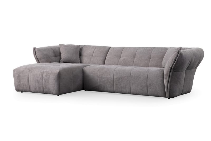 4-seters Sofa med Divan Azzo - Lysegrå - Møbler - Sofaer - Sofaer med sjeselong - 4 seters sofa med divan