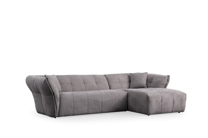 4-seters Sofa med Divan Azzo - Lysegrå - Møbler - Sofaer - Sofaer med sjeselong - 4 seters sofa med divan