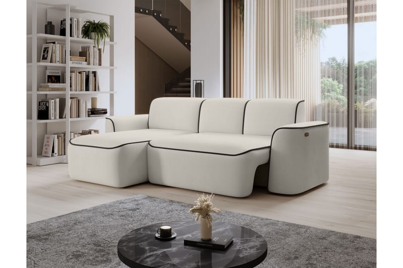 4-seters Sofa med Divan Ume - Beige - Møbler - Sofaer - Sofaer med sjeselong - 4 seters sofa med divan