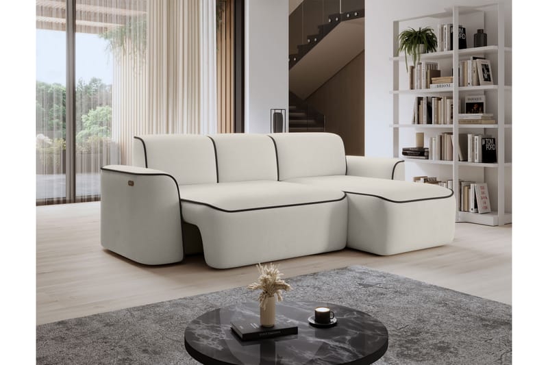 4-seters Sofa med Divan Ume - Beige - Møbler - Sofaer - Sofaer med sjeselong - 4 seters sofa med divan