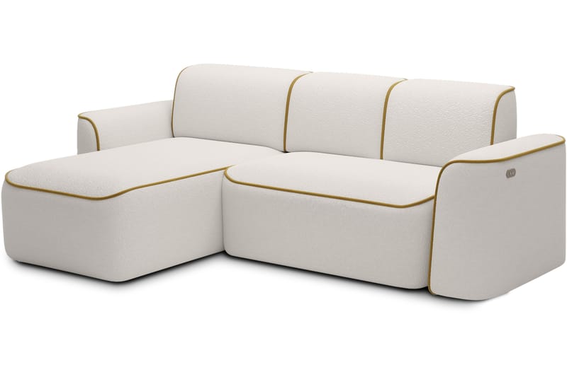 4-seters Sofa med Divan Ume - Hvit - Møbler - Sofaer - Sofaer med sjeselong - 4 seters sofa med divan