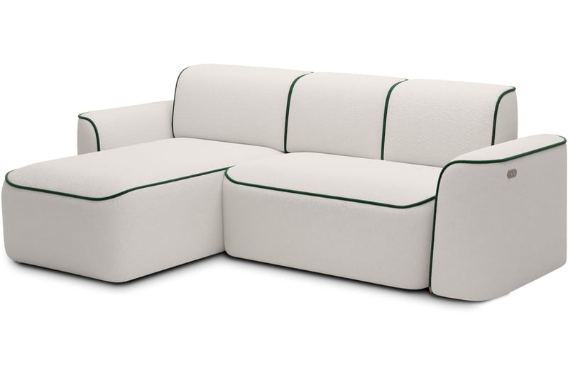 4-seters Sofa med Divan Ume - Hvit - Møbler - Sofaer - Sofaer med sjeselong - 4 seters sofa med divan