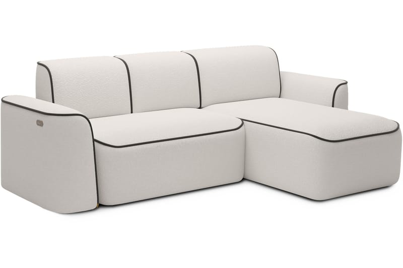 4-seters Sofa med Divan Ume - Hvit - Møbler - Sofaer - Sofaer med sjeselong - 4 seters sofa med divan