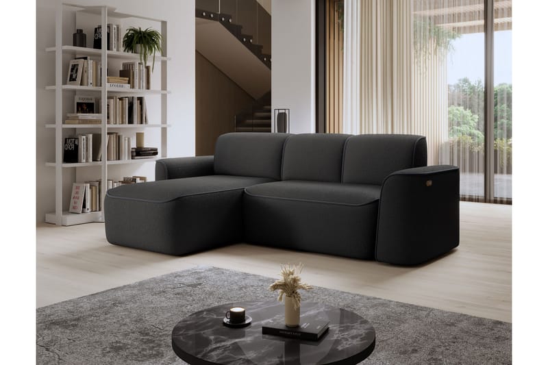 4-seters Sofa med Divan Ume - Mørk grå - Møbler - Sofaer - Sofaer med sjeselong - 4 seters sofa med divan