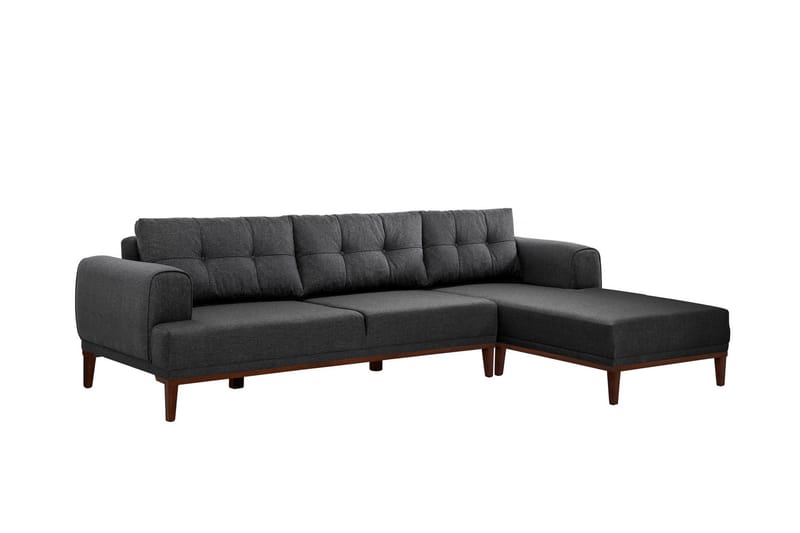 4-seters Sofa med Divan Vinadi - Antrasitt - Møbler - Sofaer - Sofaer med sjeselong - 4 seters sofa med divan