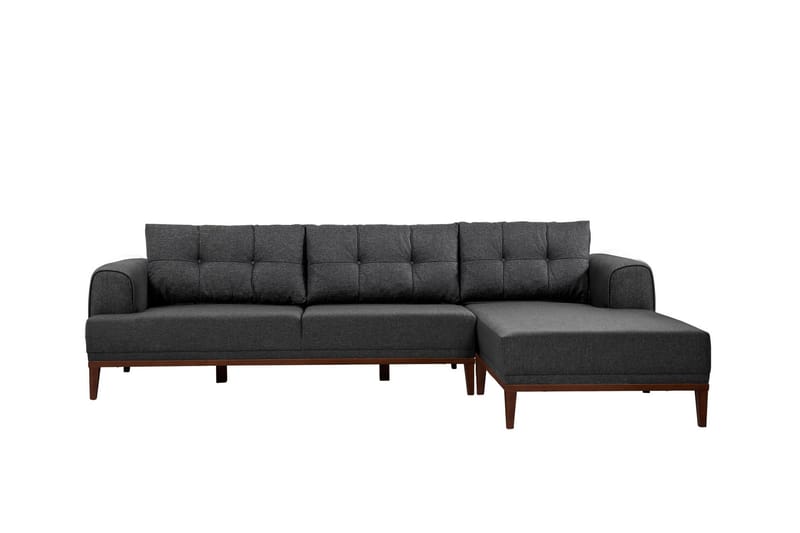 4-seters Sofa med Divan Vinadi - Antrasitt - Møbler - Sofaer - Sofaer med sjeselong - 4 seters sofa med divan