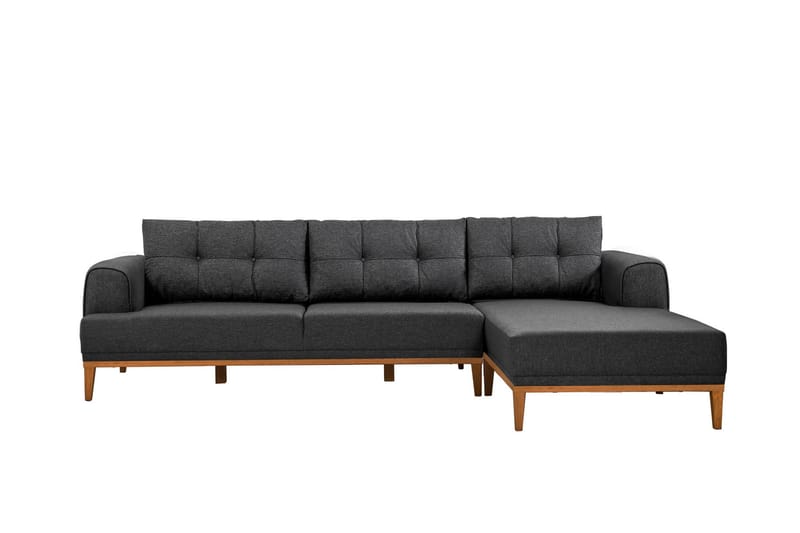 4-seters Sofa med Divan Vinadi - Antrasitt - Møbler - Sofaer - Sofaer med sjeselong - 4 seters sofa med divan