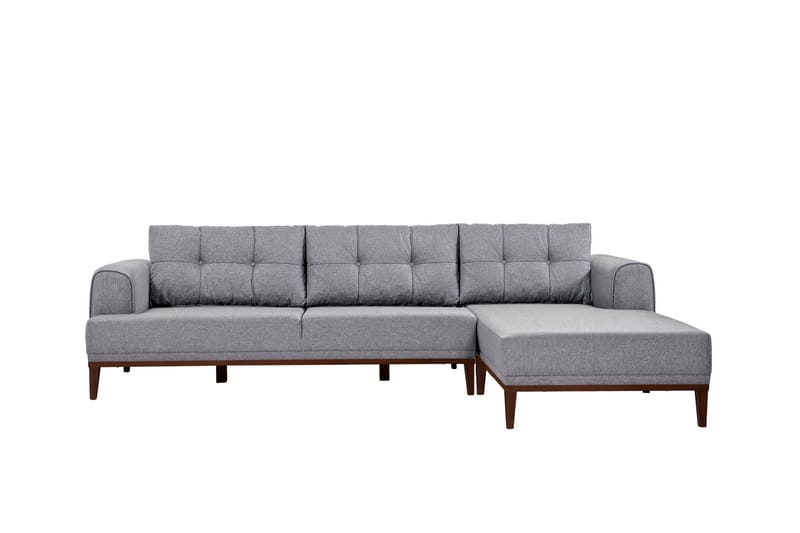 4-seters Sofa med Divan Vinadi - Grå - Møbler - Sofaer - Sofaer med sjeselong - 4 seters sofa med divan