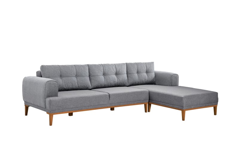 4-seters Sofa med Divan Vinadi - Grå - Møbler - Sofaer - Sofaer med sjeselong - 4 seters sofa med divan