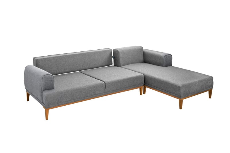 4-seters Sofa med Divan Vinadi - Grå - Møbler - Sofaer - Sofaer med sjeselong - 4 seters sofa med divan