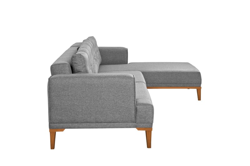 4-seters Sofa med Divan Vinadi - Grå - Møbler - Sofaer - Sofaer med sjeselong - 4 seters sofa med divan