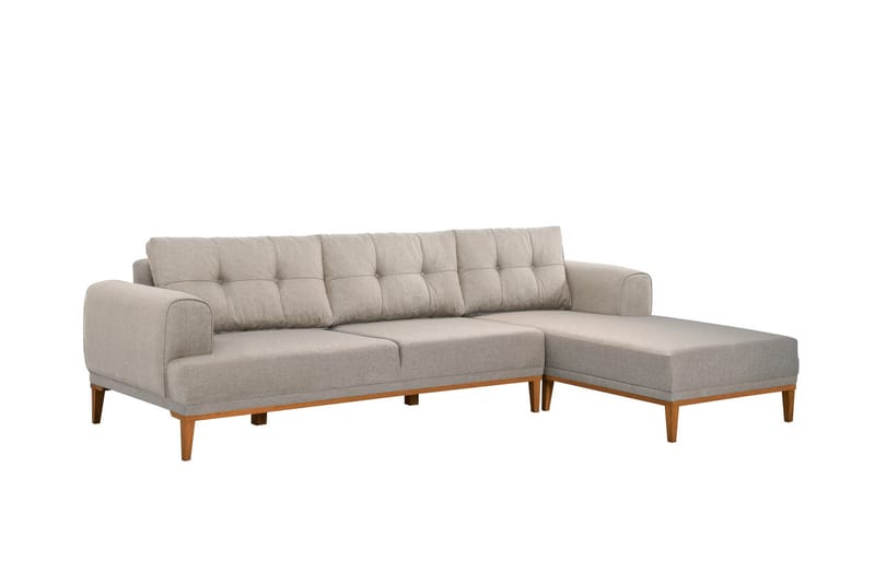 4-seters Sofa med Divan Vinadi - Krem - Møbler - Sofaer - Sofaer med sjeselong - 4 seters sofa med divan