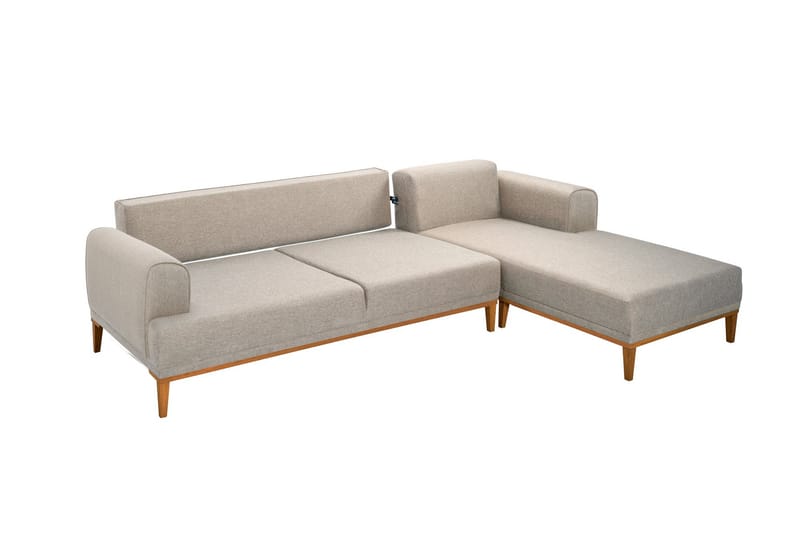 4-seters Sofa med Divan Vinadi - Krem - Møbler - Sofaer - Sofaer med sjeselong - 4 seters sofa med divan