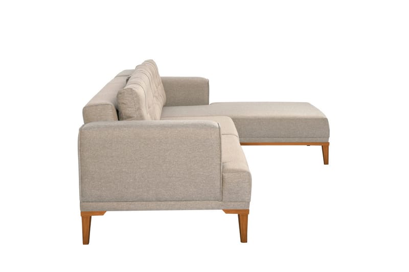 4-seters Sofa med Divan Vinadi - Krem - Møbler - Sofaer - Sofaer med sjeselong - 4 seters sofa med divan