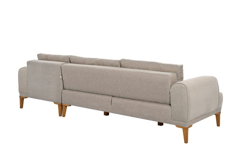 4-seters Sofa med Divan Vinadi - Krem - Møbler - Sofaer - Sofaer med sjeselong - 4 seters sofa med divan