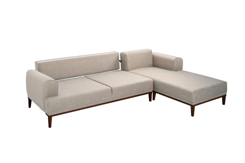 4-seters Sofa med Divan Vinadi - Krem - Møbler - Sofaer - Sofaer med sjeselong - 4 seters sofa med divan