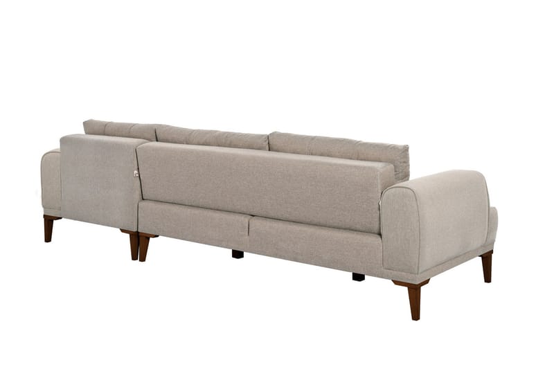 4-seters Sofa med Divan Vinadi - Krem - Møbler - Sofaer - Sofaer med sjeselong - 4 seters sofa med divan