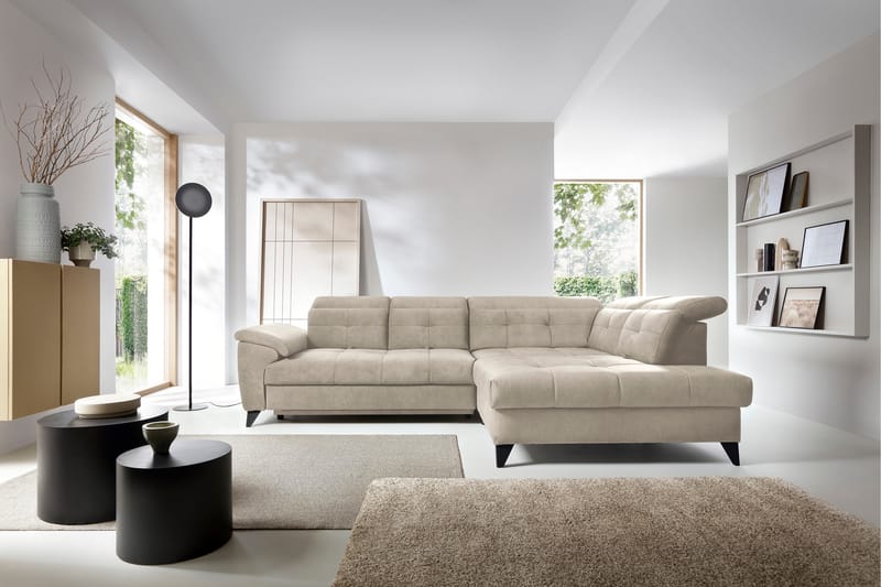 5-seters Sofa med Sjeselong Inferne - Beige - Møbler - Sofaer - Sofaer med sjeselong