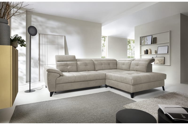 5-seters Sofa med Sjeselong Inferne - Beige - Møbler - Sofaer - Sofaer med sjeselong