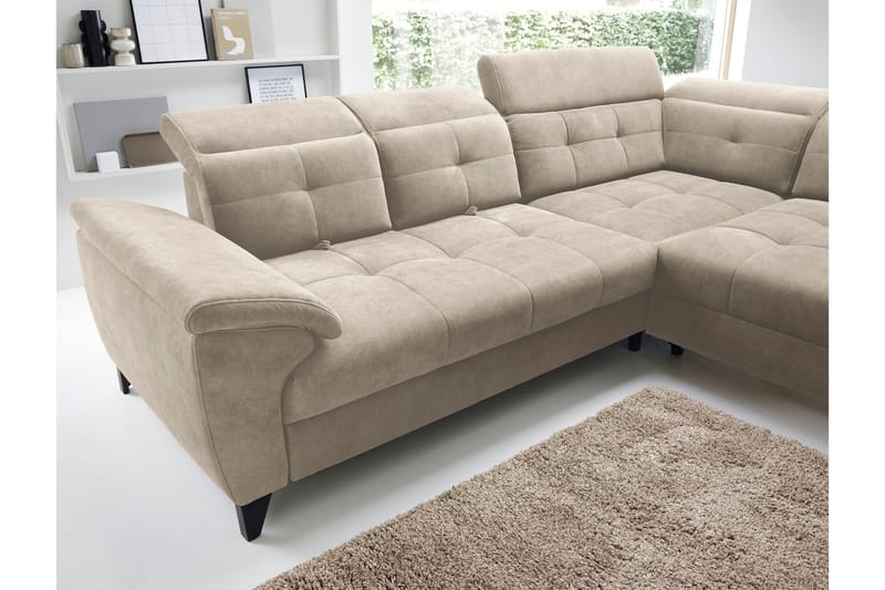 5-seters Sofa med Sjeselong Inferne - Beige - Møbler - Sofaer - Sofaer med sjeselong