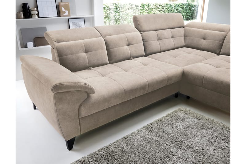 5-seters Sofa med Sjeselong Inferne - Beige - Møbler - Sofaer - Sofaer med sjeselong