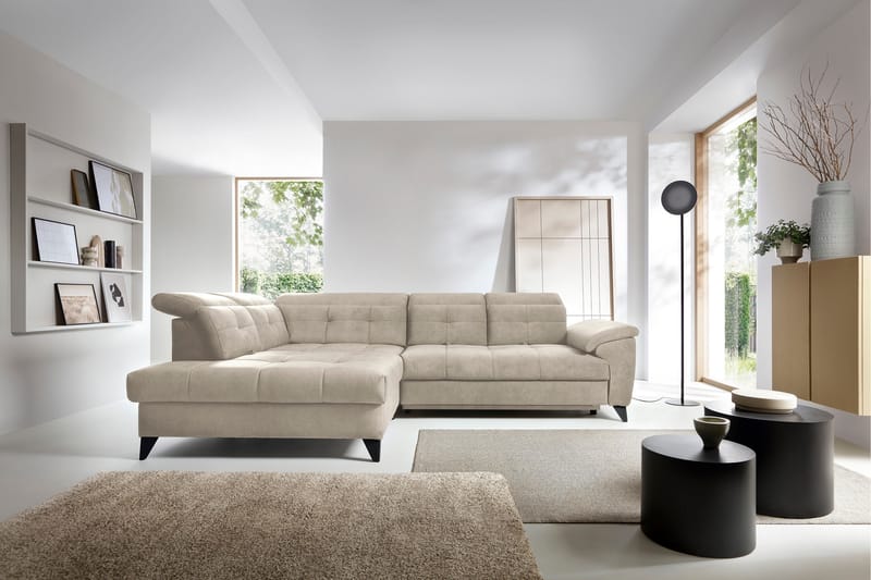 5-seters Sofa med Sjeselong Inferne - Beige - Møbler - Sofaer - Sofaer med sjeselong