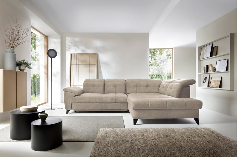 5-seters Sofa med Sjeselong Inferne - Beige - Møbler - Sofaer - Sofaer med sjeselong