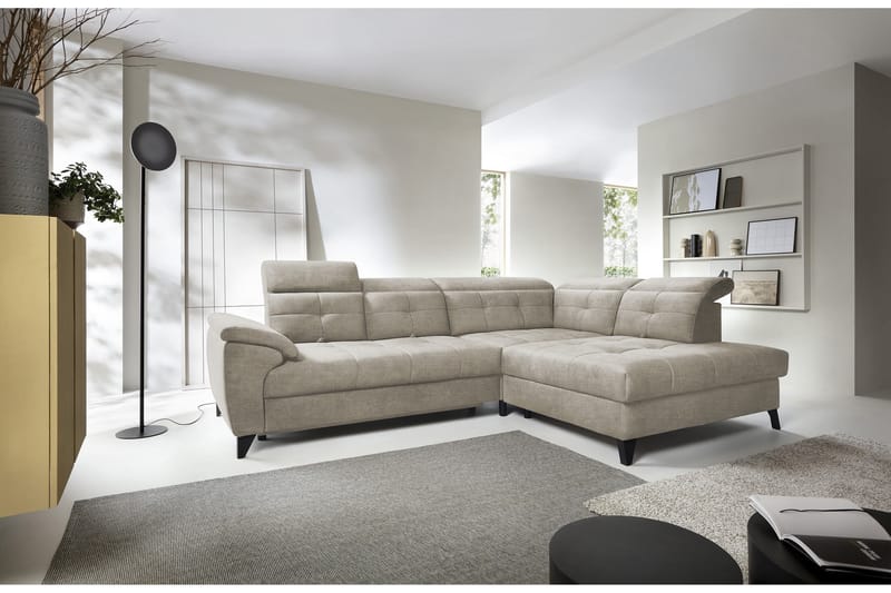 5-seters Sofa med Sjeselong Inferne - Beige - Møbler - Sofaer - Sofaer med sjeselong