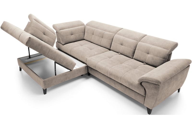 5-seters Sofa med Sjeselong Inferne - Beige - Møbler - Sofaer - Sofaer med sjeselong