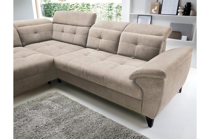 5-seters Sofa med Sjeselong Inferne - Beige - Møbler - Sofaer - Sofaer med sjeselong