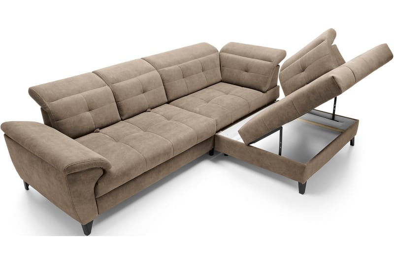 5-seters Sofa med Sjeselong Inferne - Mørk beige - Møbler - Sofaer - Sofaer med sjeselong