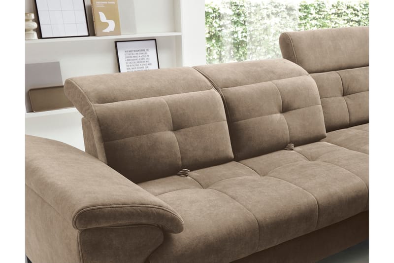 5-seters Sofa med Sjeselong Inferne - Mørk beige - Møbler - Sofaer - Sofaer med sjeselong