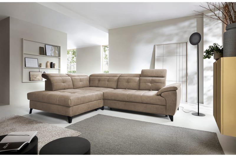 5-seters Sofa med Sjeselong Inferne - Mørk beige - Møbler - Sofaer - Sofaer med sjeselong