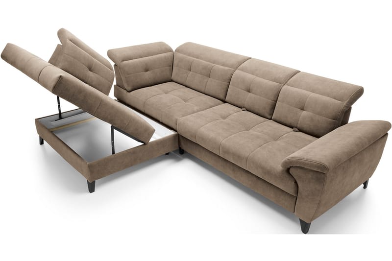 5-seters Sofa med Sjeselong Inferne - Mørk beige - Møbler - Sofaer - Sofaer med sjeselong