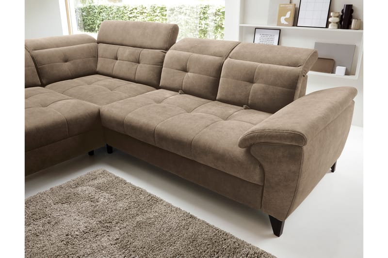 5-seters Sofa med Sjeselong Inferne - Mørk beige - Møbler - Sofaer - Sofaer med sjeselong