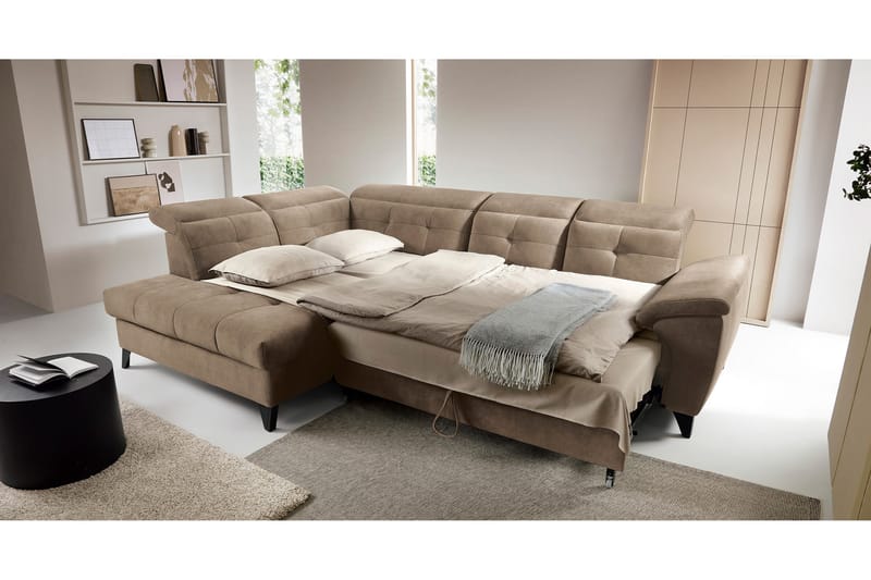 5-seters Sofa med Sjeselong Inferne - Mørk beige - Møbler - Sofaer - Sofaer med sjeselong