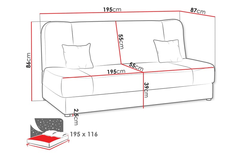 Abron Sofa 3-seter - Beige - Møbler - Sofaer - 3 seter sofa