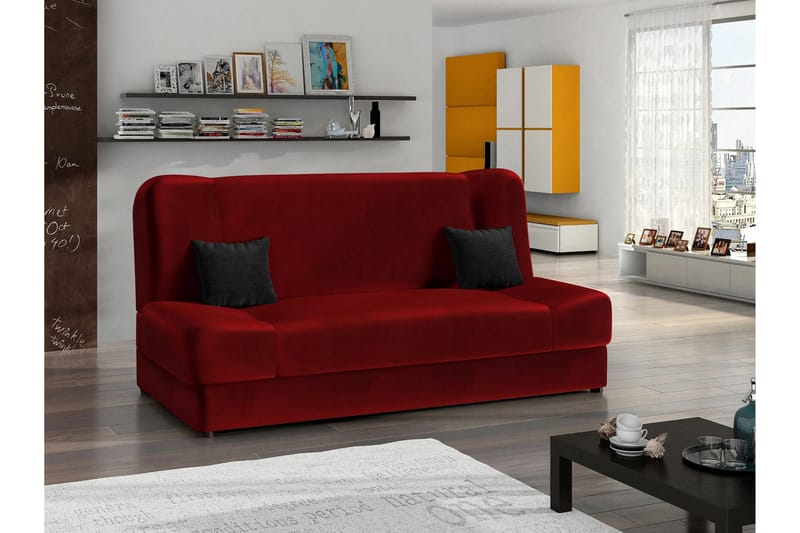 Abron Sofa 3-seter - Rød/Svart - Møbler - Sofaer - 3 seter sofa