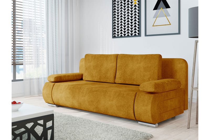 Adelma Sofa 3-seter - Gul - Møbler - Sofaer - 3 seter sofa