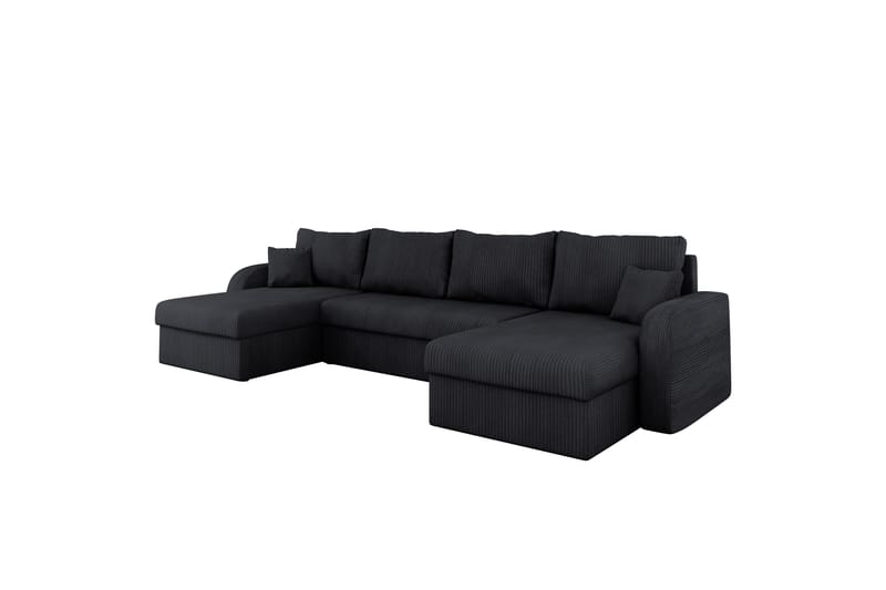 Alvared Sofa Dobbeldivan 4-seter - Svart - Møbler - Sofaer - U-sofa