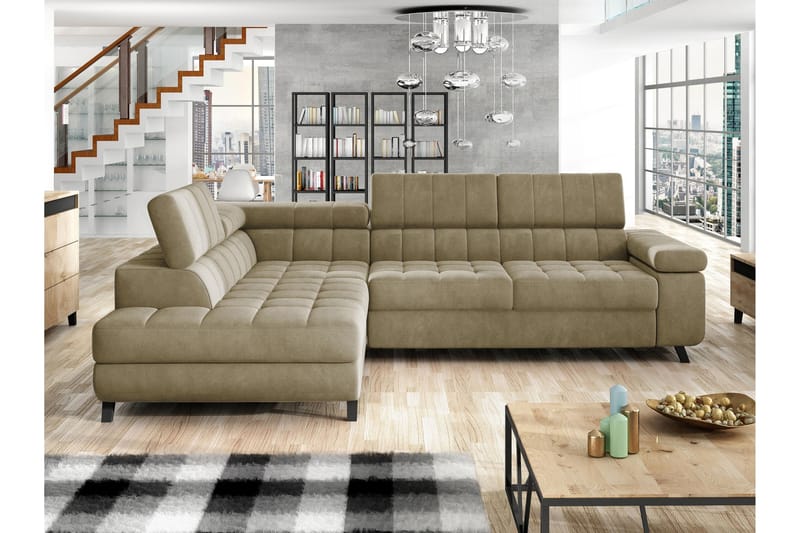 Amshyttan Sofa med Sjeselong 3-seter - Beige - Møbler - Sofaer - Sofaer med sjeselong - 3 seters sofa med divan