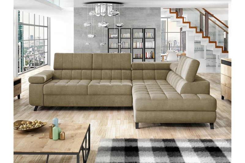 Amshyttan Sofa med Sjeselong 3-seter - Beige - Møbler - Sofaer - Sofaer med sjeselong - 3 seters sofa med divan